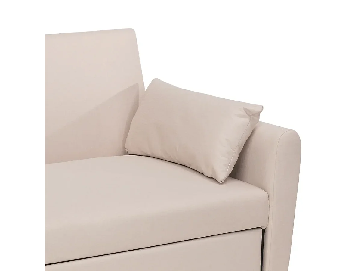 Porto Rico Ausziehbares 2-Sitzer-Schlafsofa, modernes Design aus Stoff - Beige