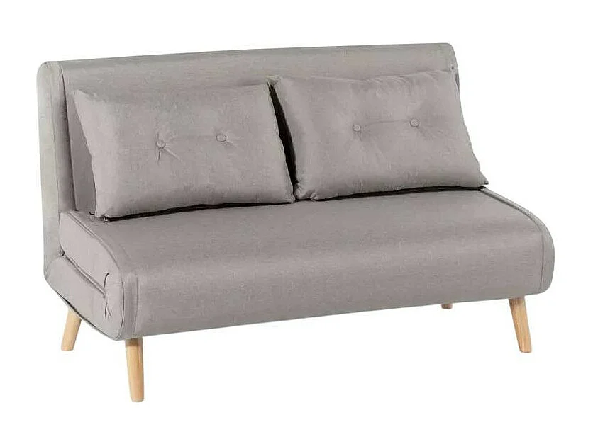 Sofá cama para el salón de 2 plazas estilo escandinavo de tela Elettra - Gris