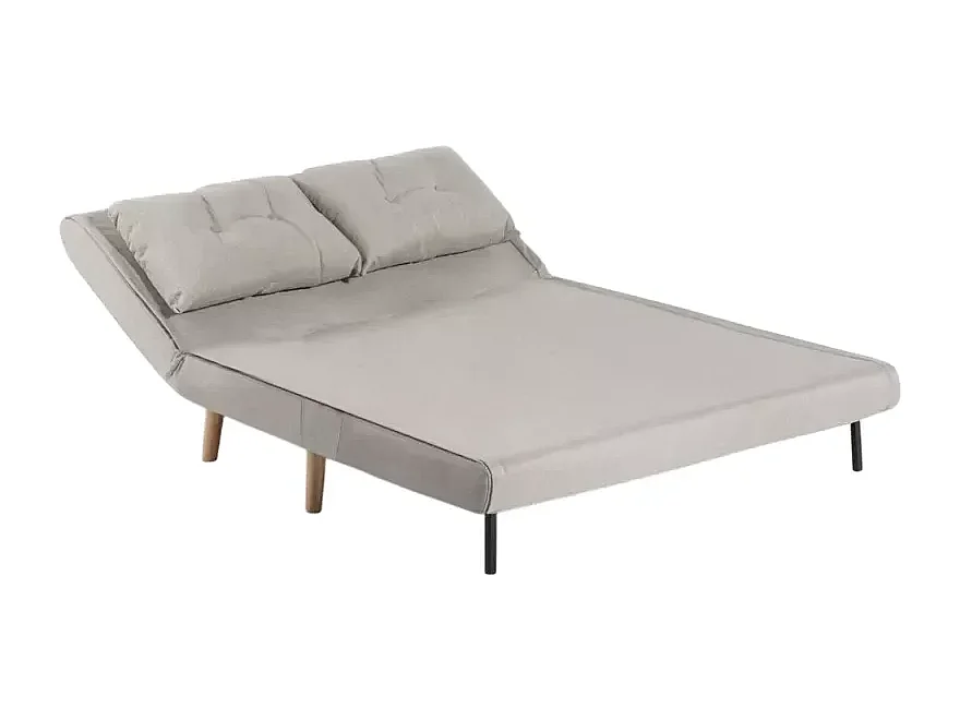 Sofá cama para el salón de 2 plazas estilo escandinavo de tela Elettra - Gris