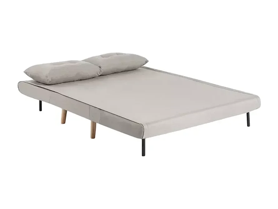 Sofá cama para el salón de 2 plazas estilo escandinavo de tela Elettra - Gris