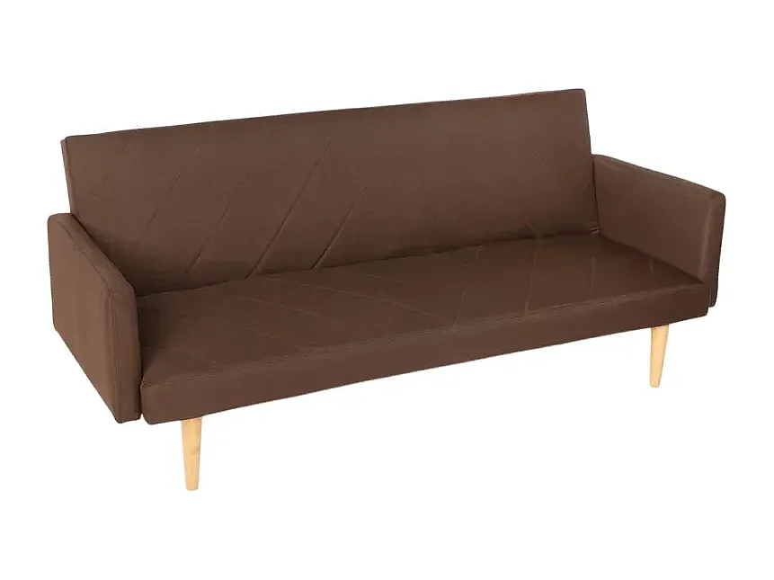 3-Sitzer-Click-Clac-Stoff-Liegesofa Nordic Design Perla - Braun