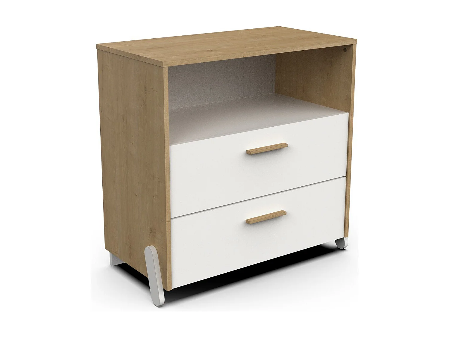 Cómoda Infantil "Naili" Branca 2 Gavetas 1 Nicho - Armazenamento Prático e Estético