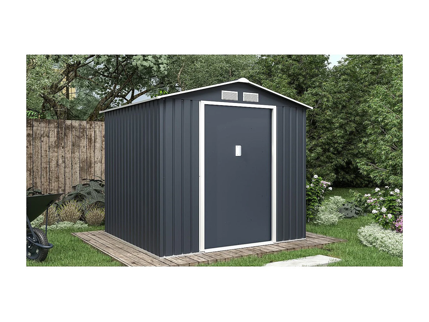 Abri de jardin métal "Vegas" - 4,07 m² - Gris