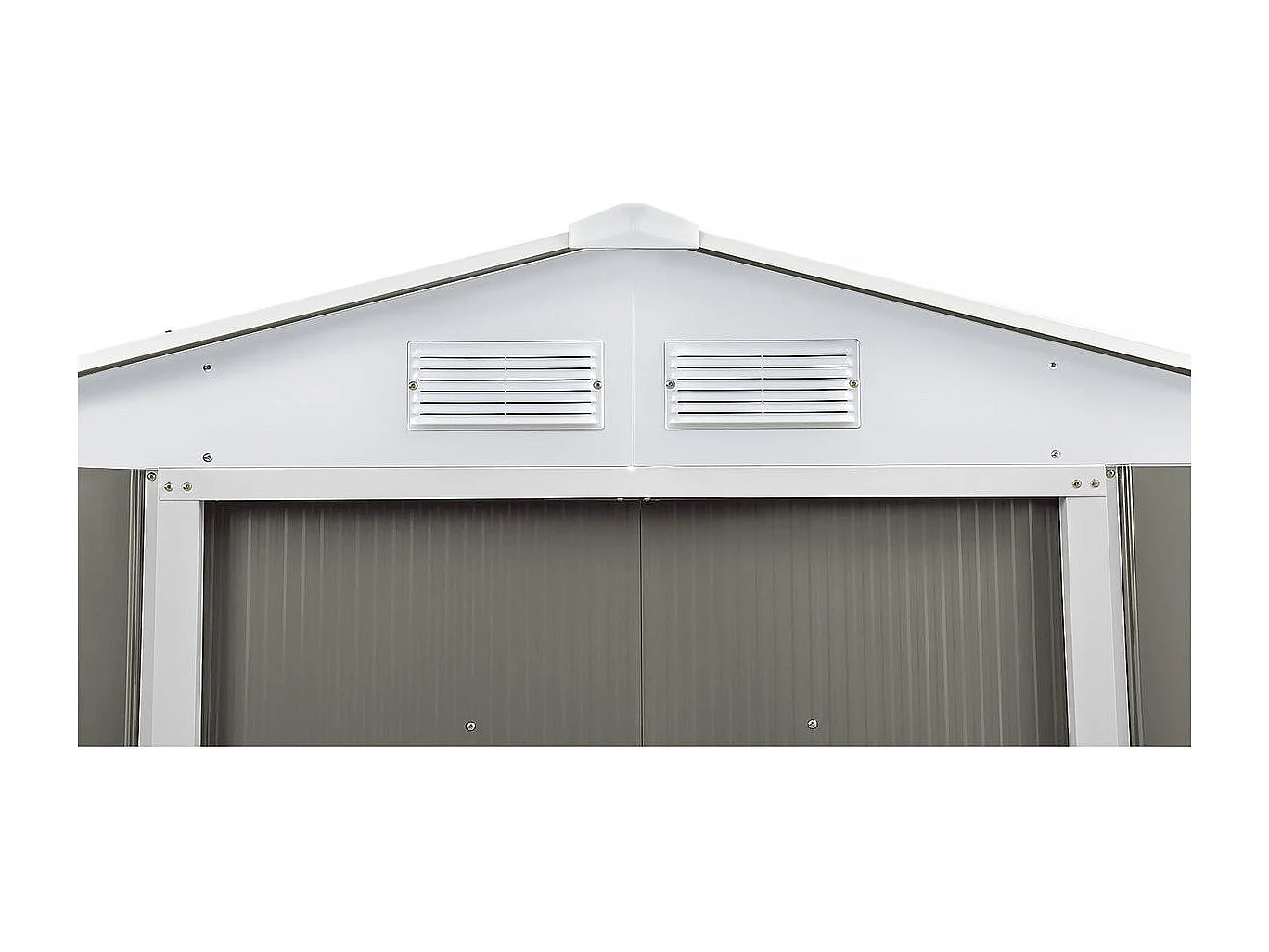 Gerätehaus aus Metall "Dallas"- 4,07 m² mit Dachrinne - Taupe