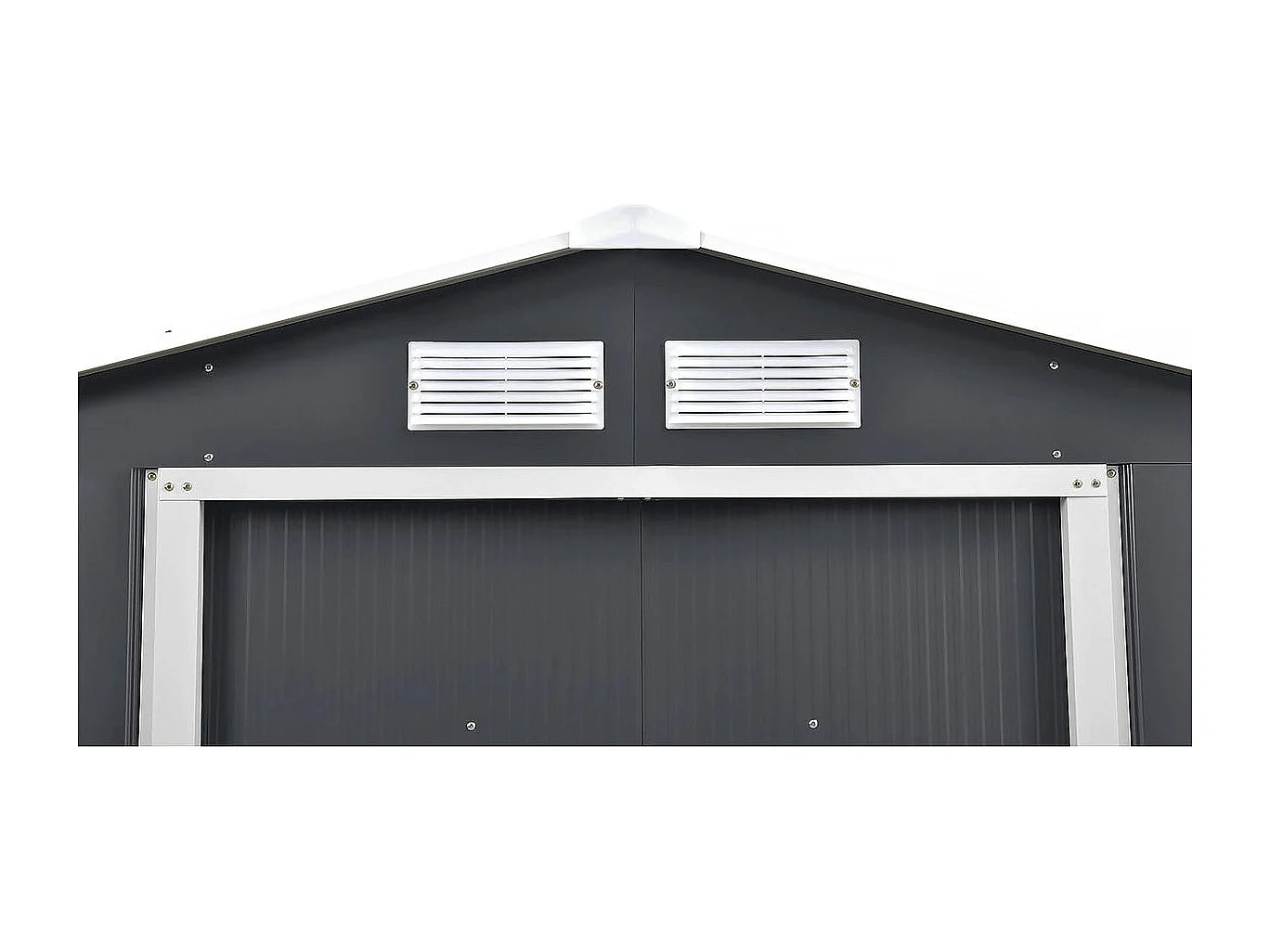 Abri de jardin métal - "Vegas"- 15 m² avec panneaux solaires - Gris