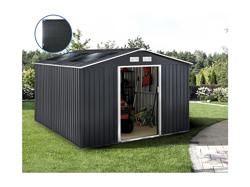 Tuinhuisje metaal - "Vegas"- 15 m² met zonnepanelen - Grijs