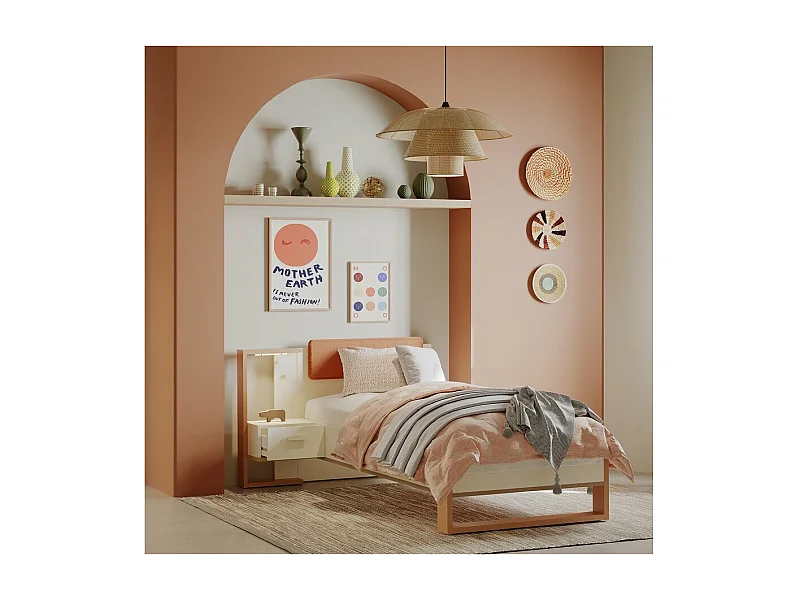 Cama infantil "Camillia" Terracota 90 x 200 cm Plataforma em Madeira de Alta Qualidade
