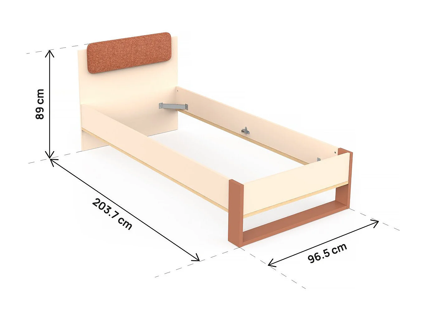 Lit enfant "Camillia" - 90 x 200 cm - Terracotta