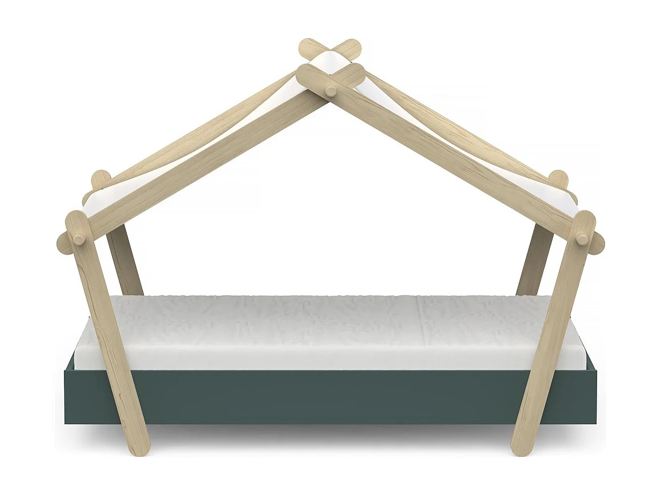 Cama infantil elevada "Lodge" - 70 x 140 cm - Verde