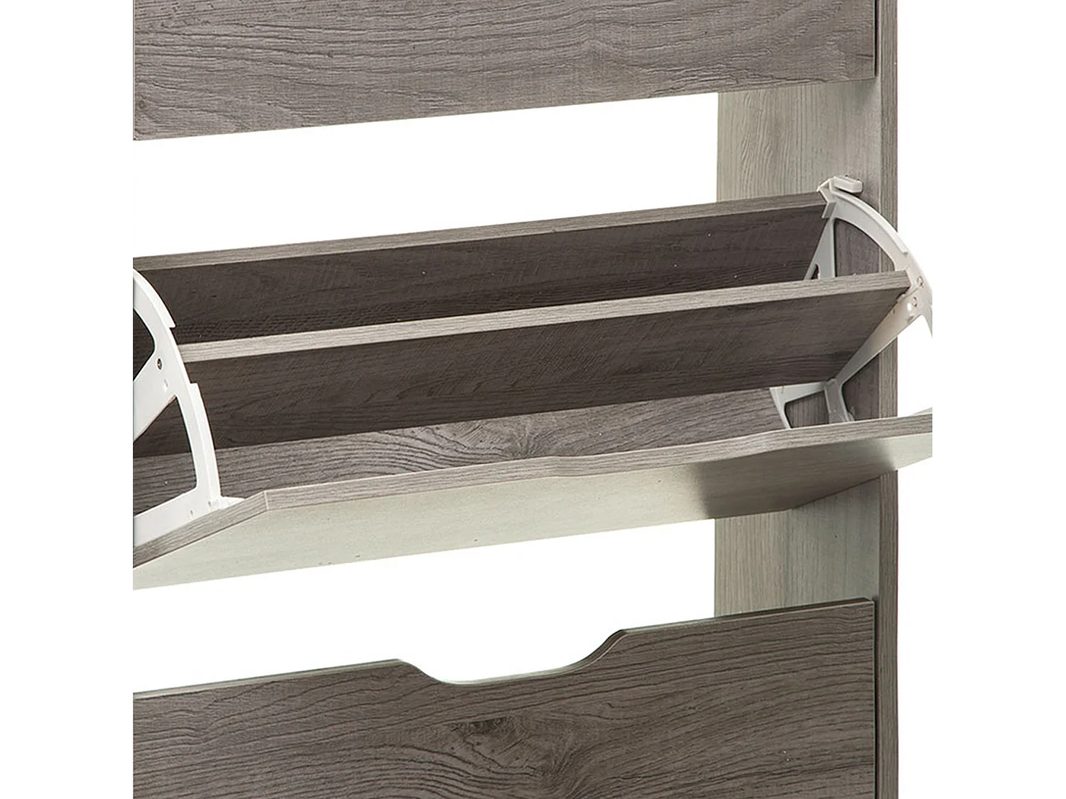 WELL HOME - Rangement chaussures 3 tiroirs en bois gris