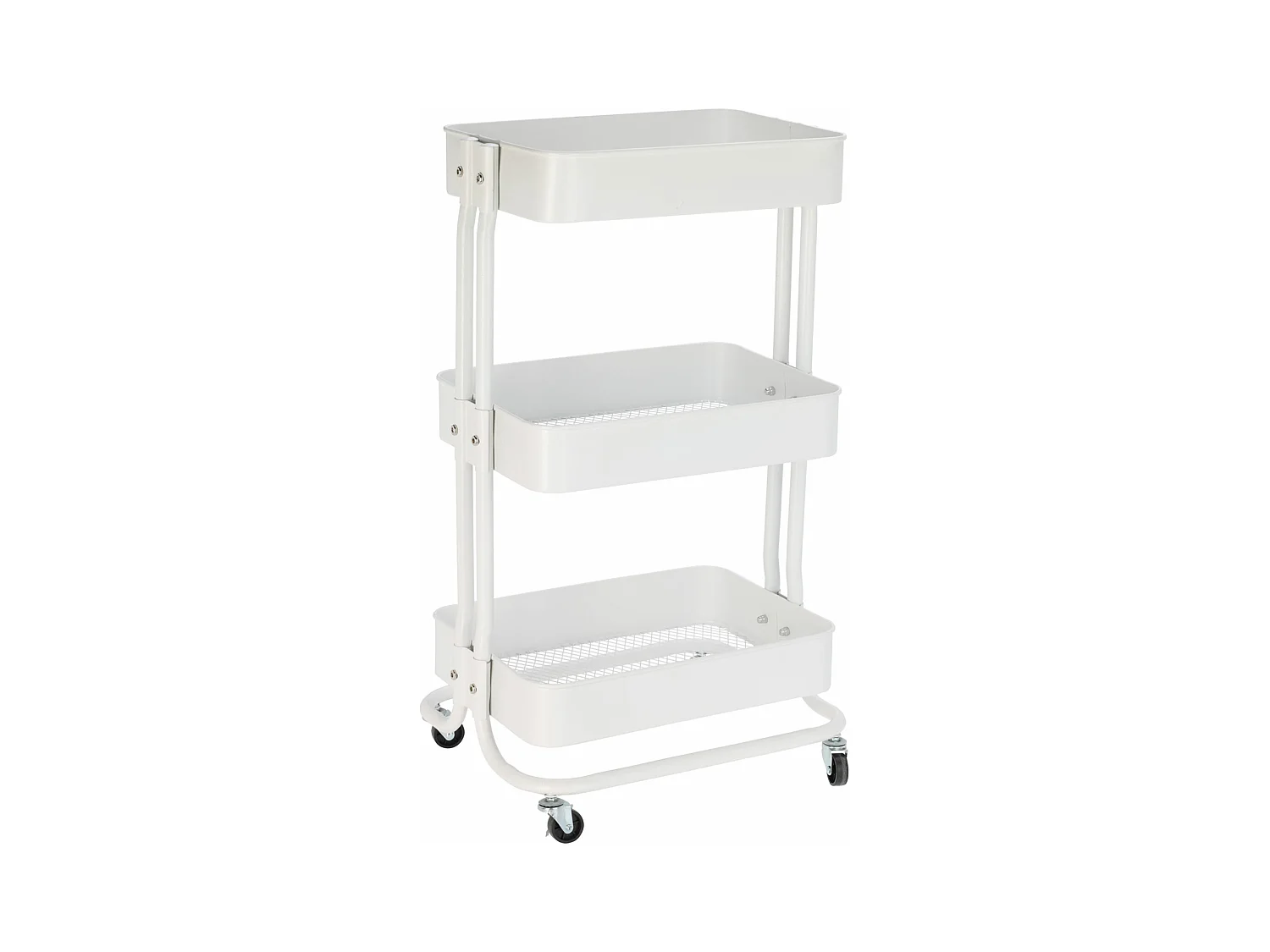 Chariot de cuisine en fer blanc avec roulettes et 3 tiroirs Well Home