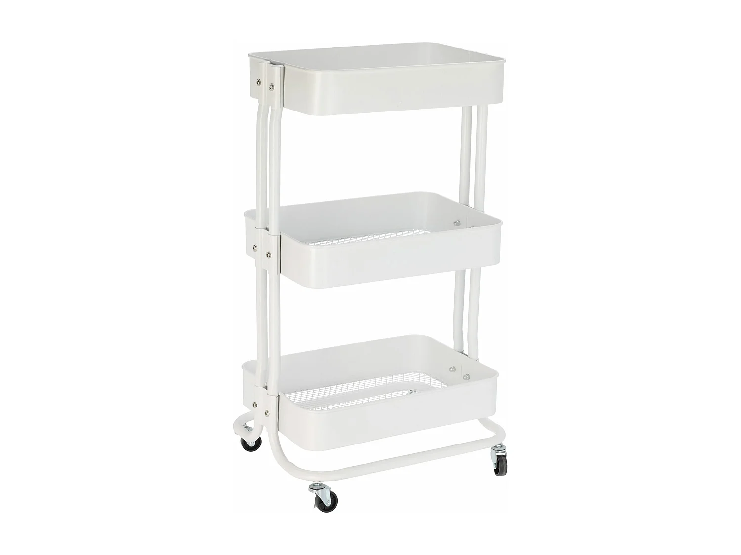 Chariot de cuisine en fer blanc avec roulettes et 3 tiroirs Well Home
