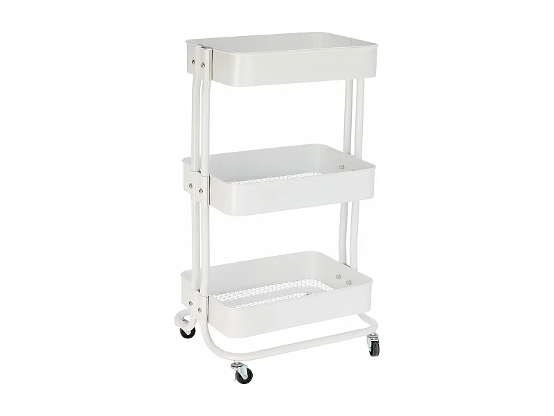 Chariot de cuisine en fer blanc avec roulettes et 3 tiroirs Well Home