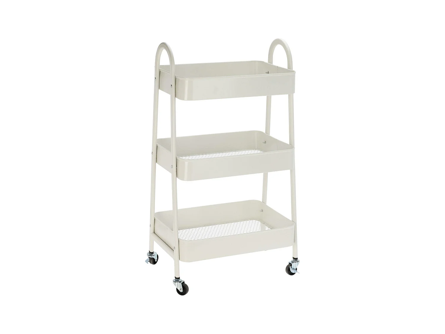 Chariot de cuisine Well Home blanc avec 3 paniers et roulettes H.79,5cm