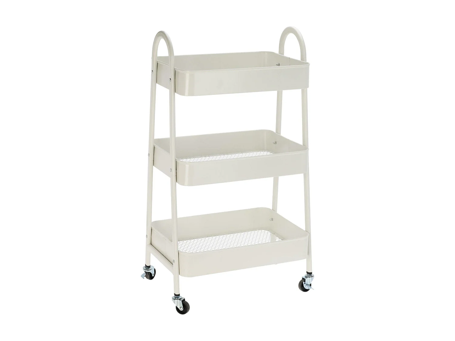 Chariot de cuisine Well Home blanc avec 3 paniers et roulettes H.79,5cm