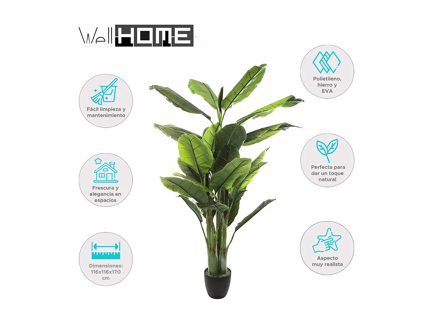 WELL HOME – Bananier artificiel, élégance naturelle sans entretien, élégance vivace sans effort