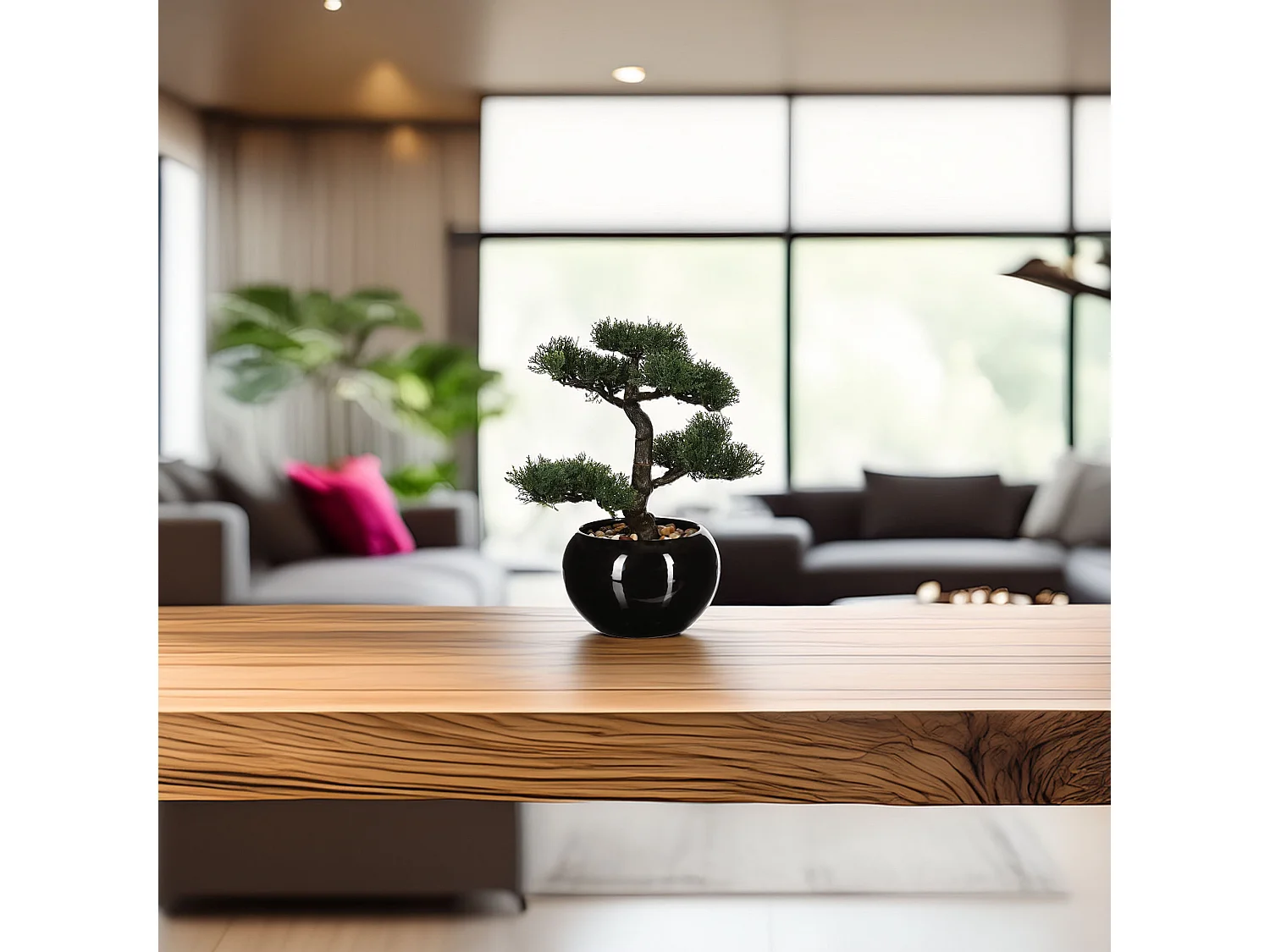 WELL HOME - Bonsaï artificiel en pot en céramique