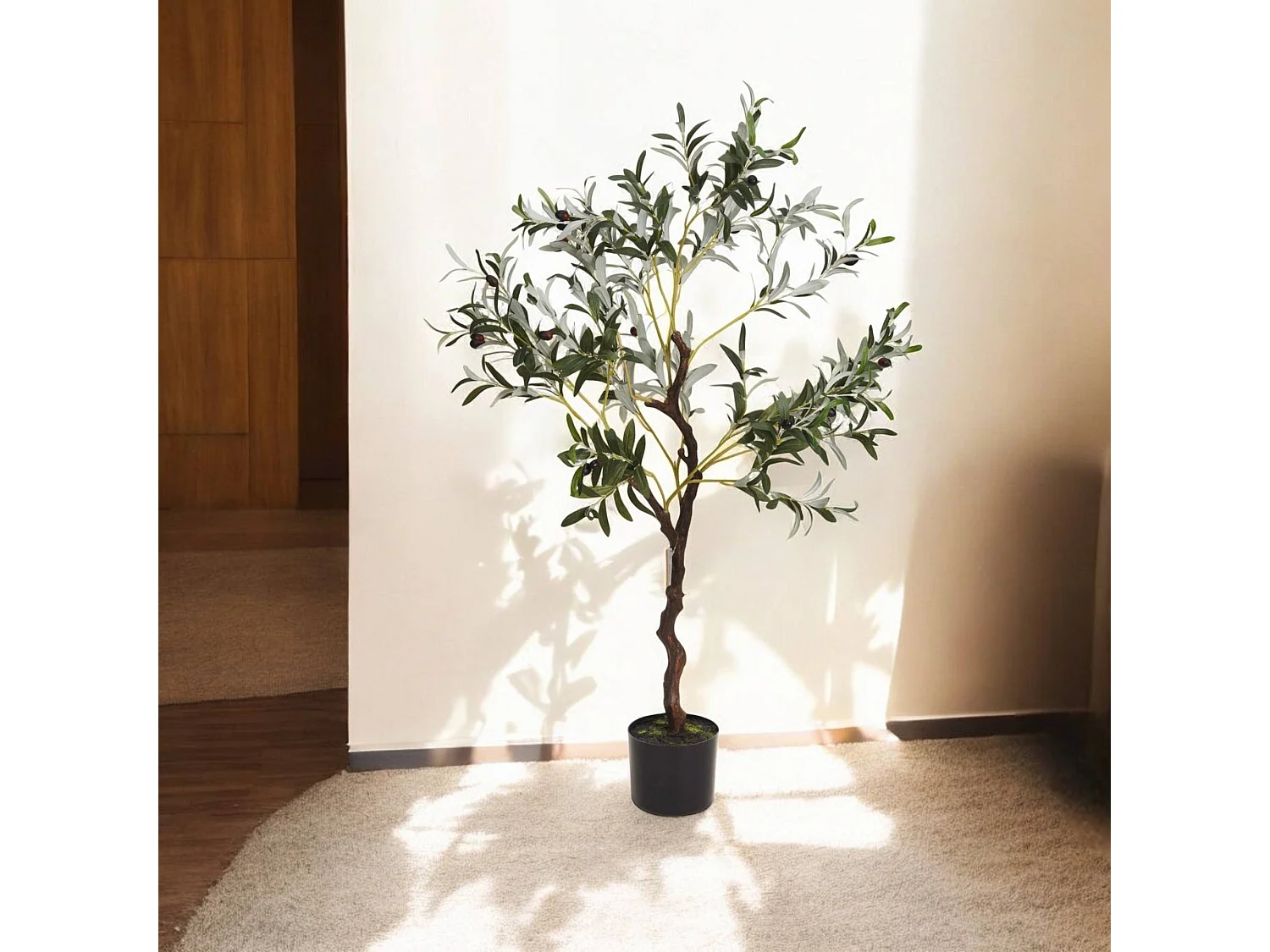 Well Home Olivier artificiel en pot noir H.116cm