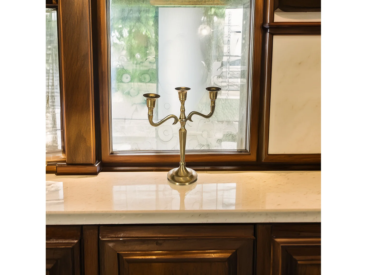 WELL HOME - Bougeoir 3 têtes en métal doré