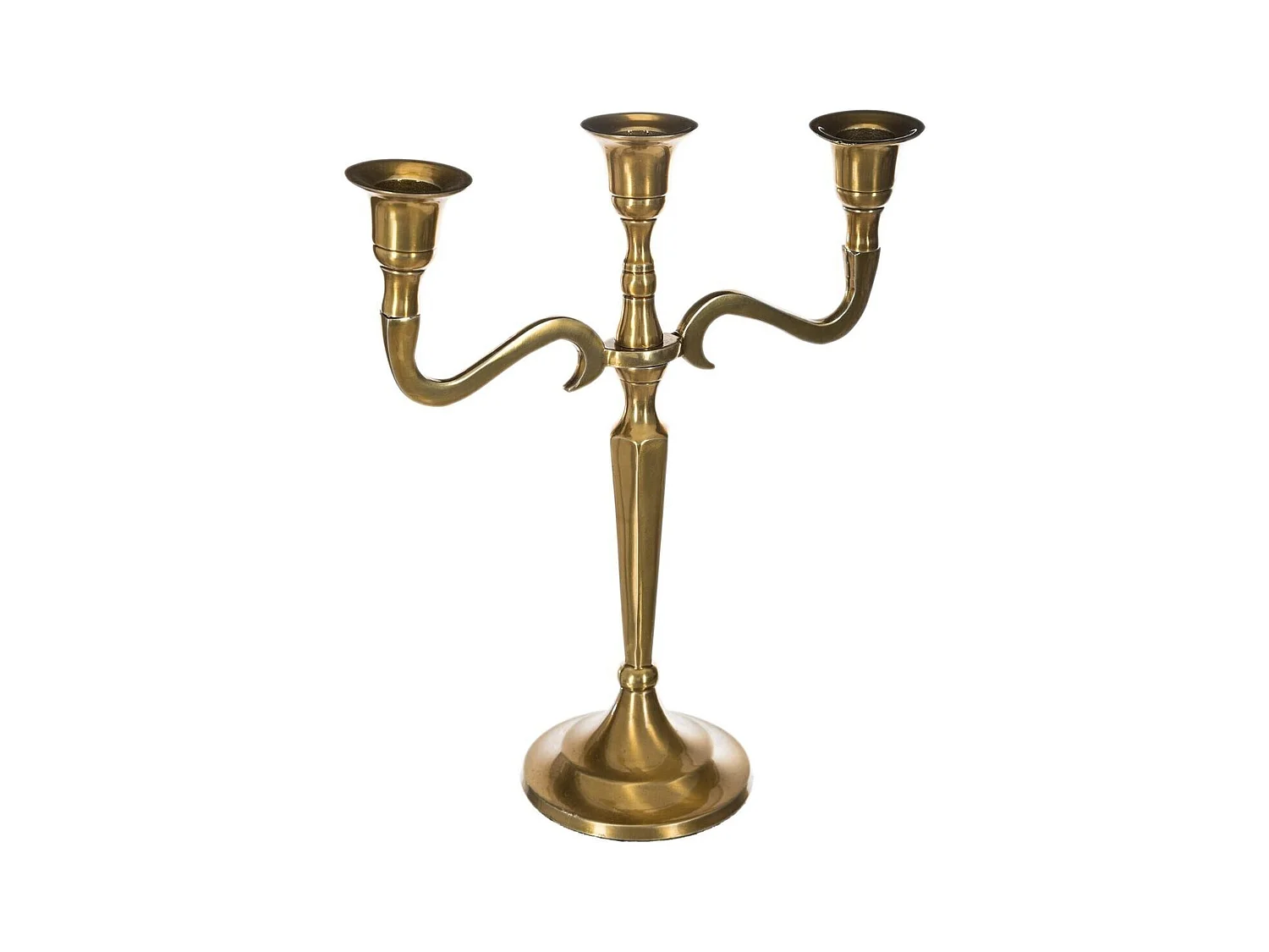 WELL HOME - Bougeoir 3 têtes en métal doré