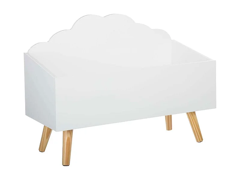 WELL HOME - Malle enfant ''nuage'' blanche parfaite pour organiser les jouets 58 x 28 x 45,5 cm