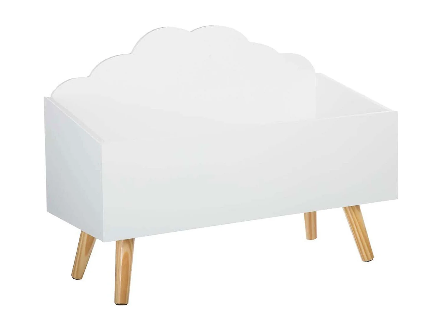 WELL HOME - Malle enfant ''nuage'' blanche parfaite pour organiser les jouets 58 x 28 x 45,5 cm