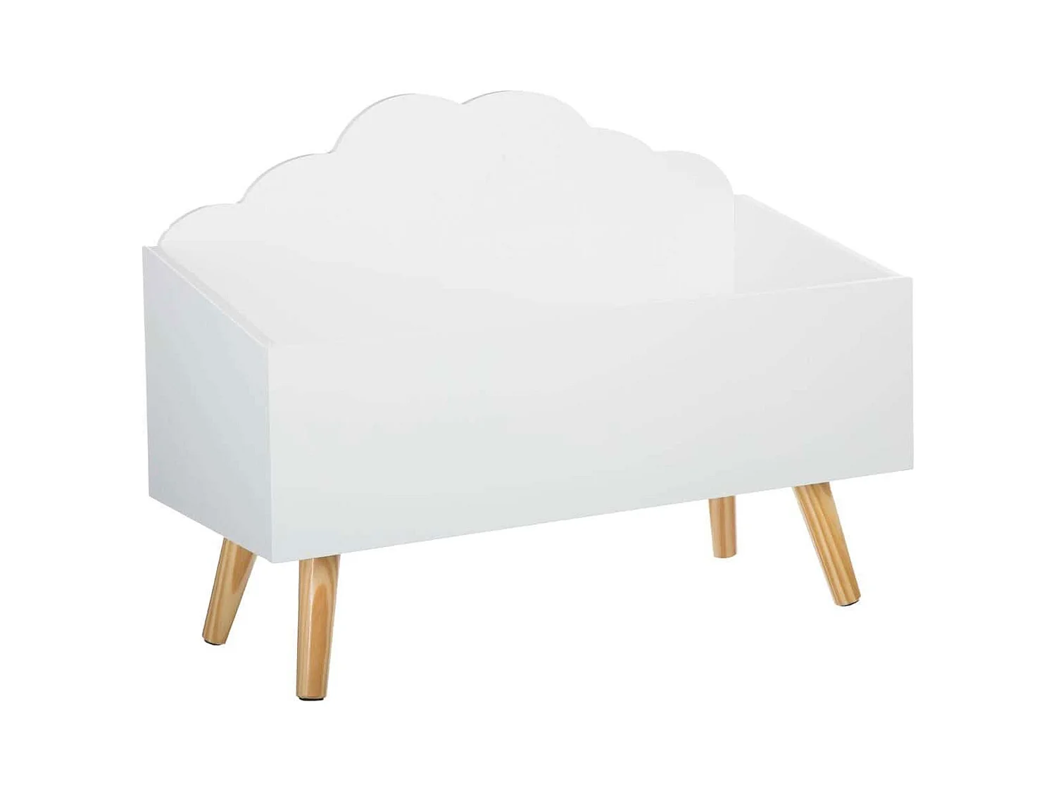 WELL HOME - Malle enfant ''nuage'' blanche parfaite pour organiser les jouets 58 x 28 x 45,5 cm