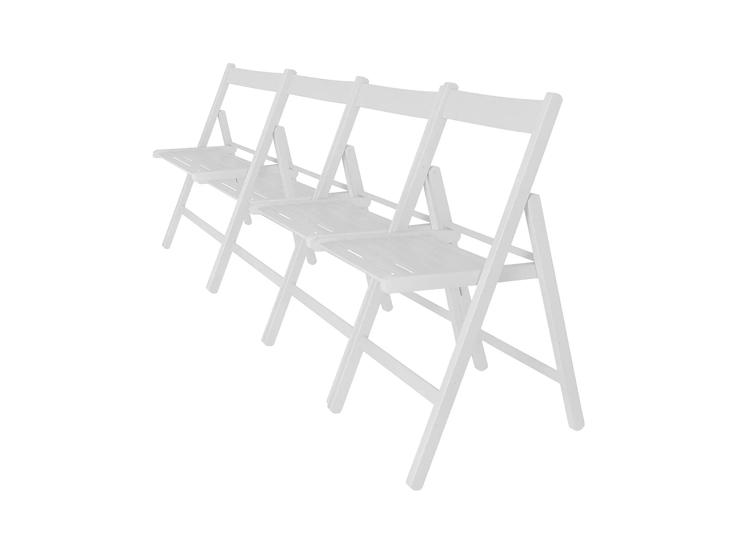 WELL HOME FURNITURE & DECORATION - Pack 4 Chaises BAS en bois de hêtre, finition blanc