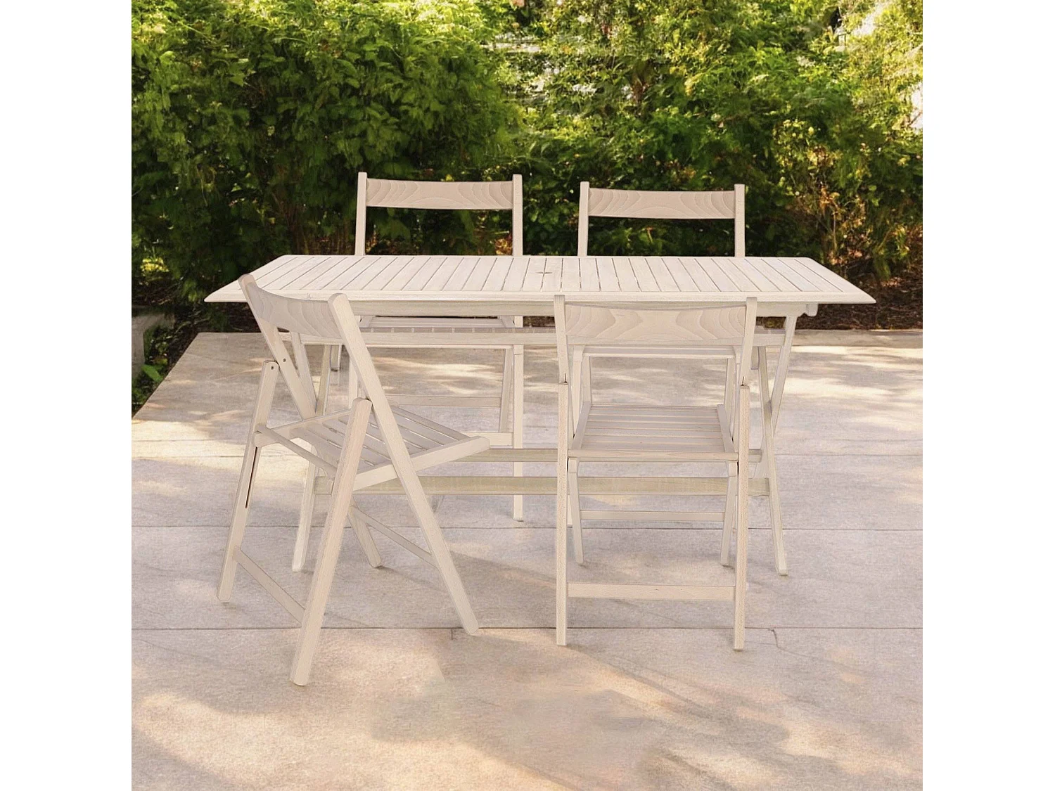 WELL HOME FURNITURE & DECORATION - Pack 4 Chaises BAS en bois de hêtre, finition non vernie