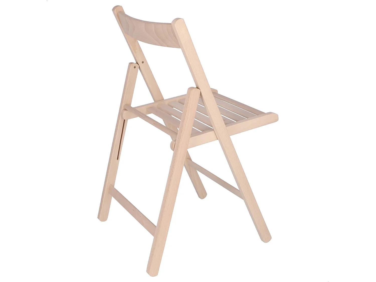 WELL HOME FURNITURE & DECORATION - Pack 4 Chaises BAS en bois de hêtre, finition non vernie