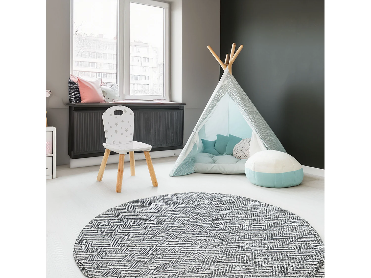 WELL HOME - Chaise enfant "Dulzura" avec imprimés 32x31,5x50cm