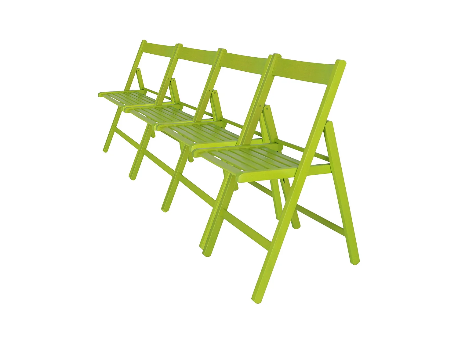WELL HOME FURNITURE & DECORATION - Pack 4 Chaises BAS en hêtre finition vert