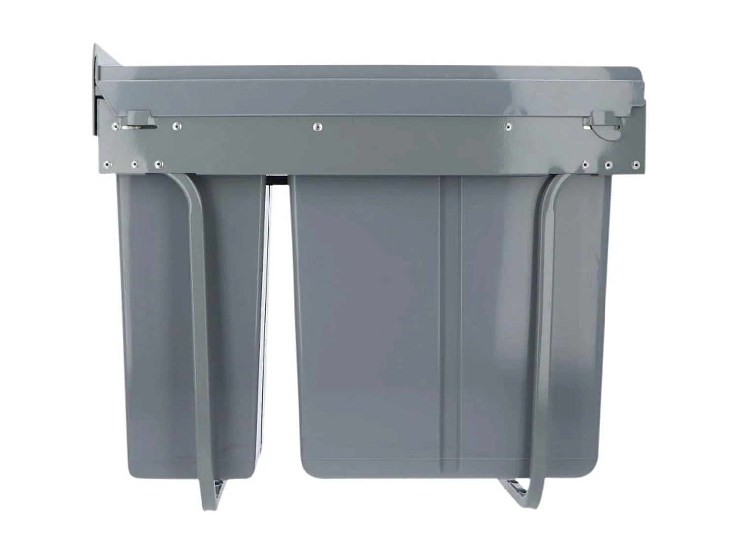 Conteneur de tri pour meuble de cuisine, poubelles sous évier 8L+5L, fixation par le bas et extraction manuelle, poubelles amovibles, avec couvercle