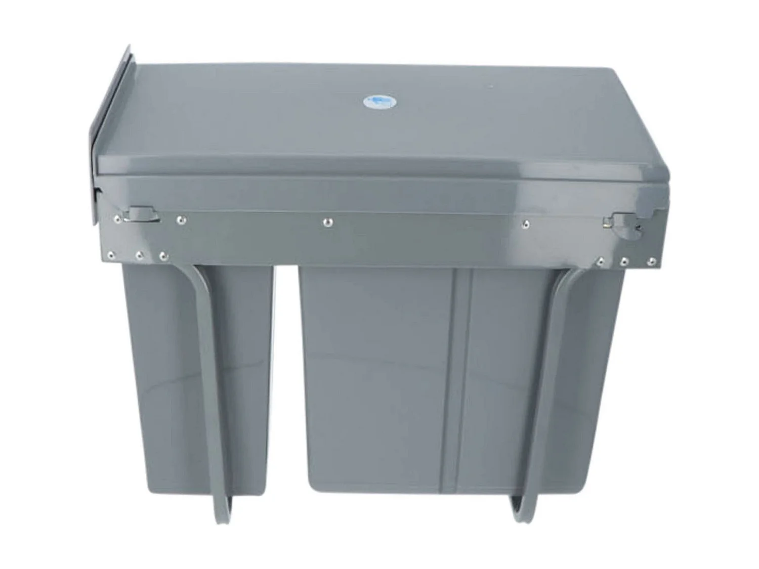 Conteneur de tri pour meuble de cuisine, poubelles sous évier 8L+5L, fixation par le bas et extraction manuelle, poubelles amovibles, avec couvercle
