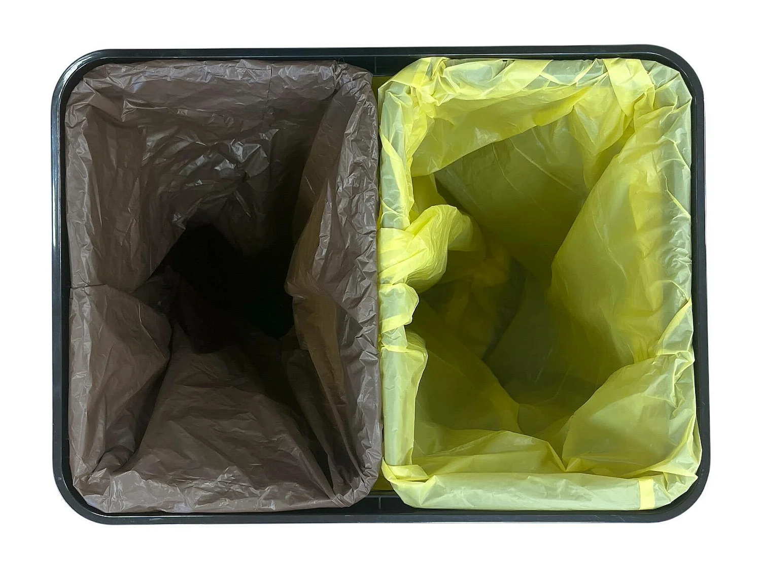 WELL HOME - Poubelle Intelligente sans Pieds pour Recyclage avec ouverture automatique et contact manuel 15L+15L 35,5x26x60cm Couleur Noir