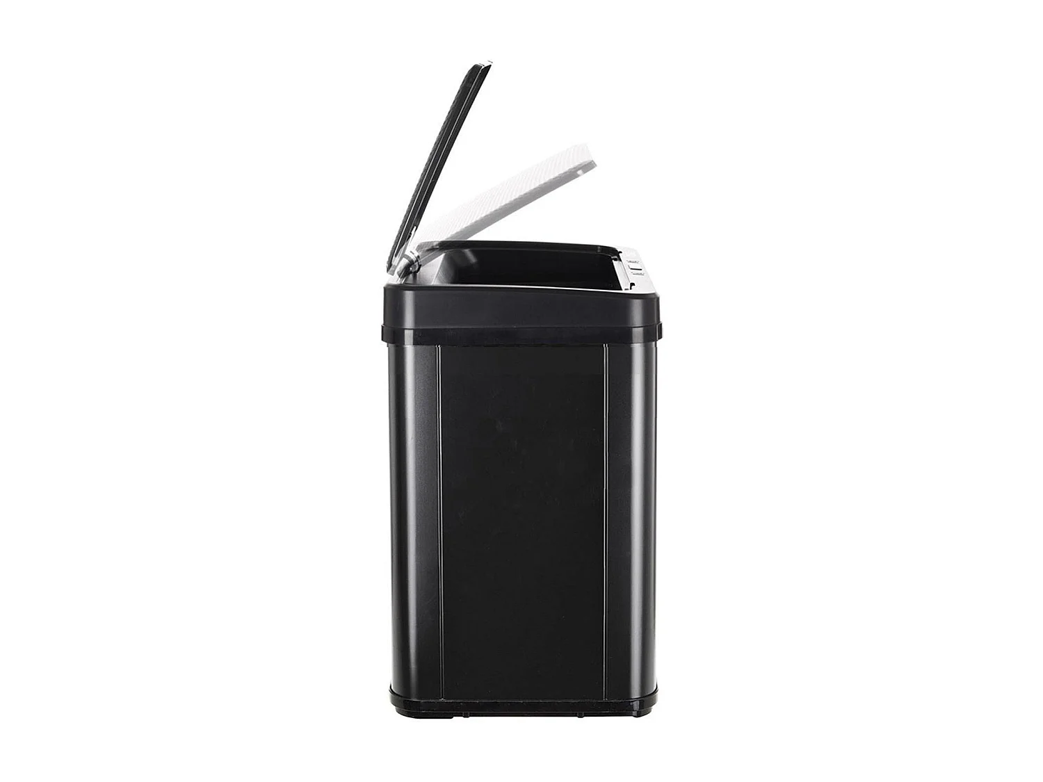 WELL HOME - Poubelle Intelligente sans Pieds pour Recyclage avec ouverture automatique et contact manuel 15L+15L 35,5x26x60cm Couleur Noir
