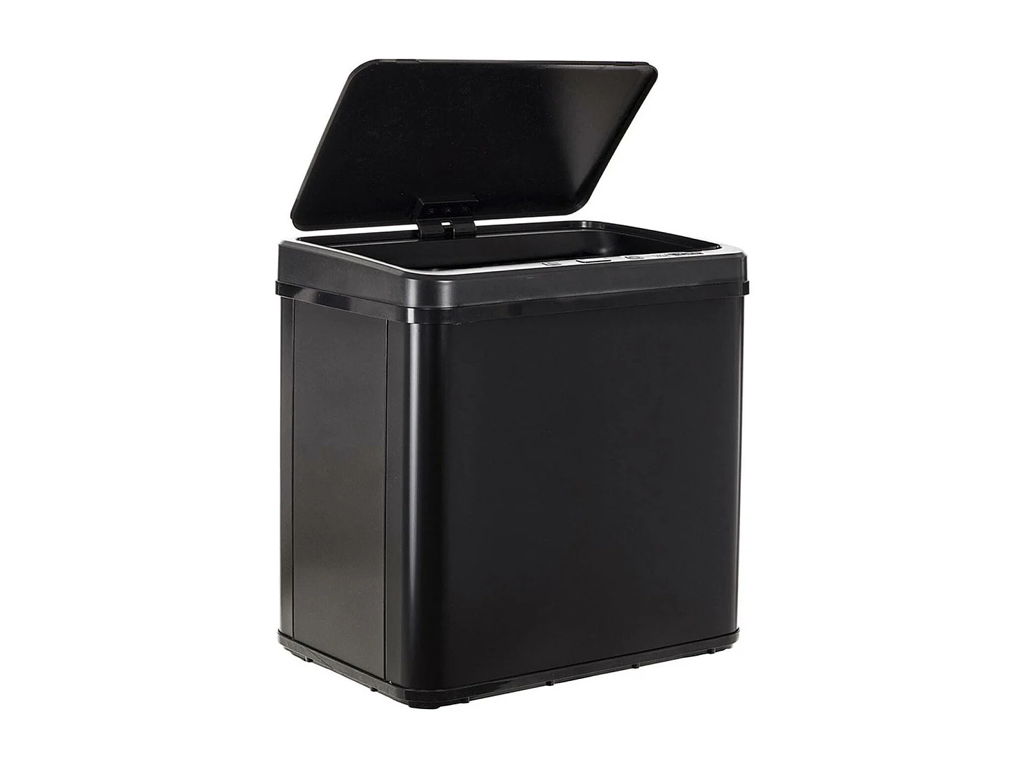 WELL HOME - Poubelle Intelligente sans Pieds pour Recyclage avec ouverture automatique et contact manuel 15L+15L 35,5x26x60cm Couleur Noir