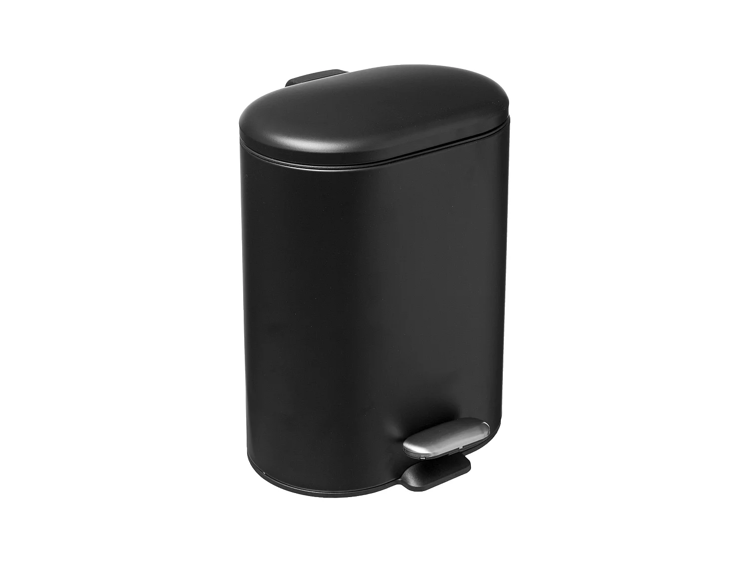 WELL HOME - Seau à pédale inox Siliflex 6 L noir