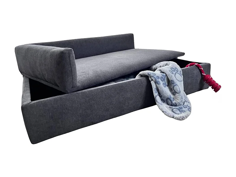 Canapé-lit Well Home avec canapé pour animaux de compagnie avec tissu spécial et base rembourrée Couleur Gris