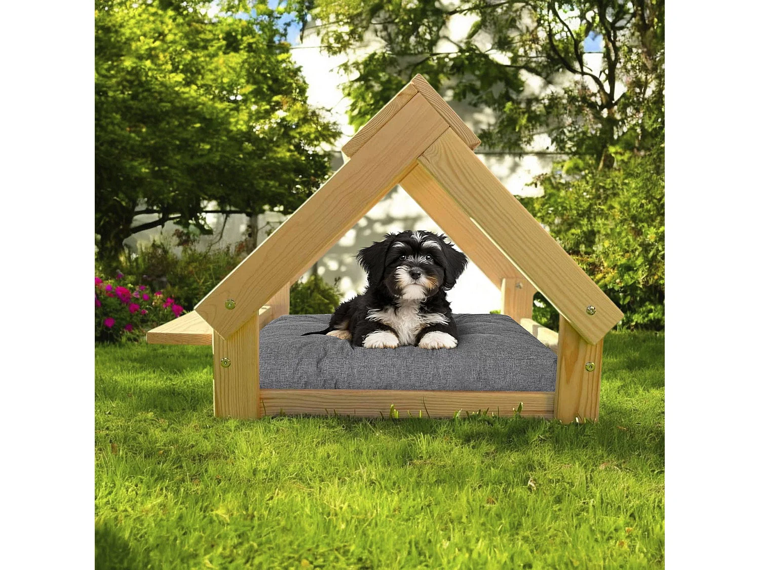 Niche d'intérieur Well Home, structure en bois avec support de bol, couleur bois