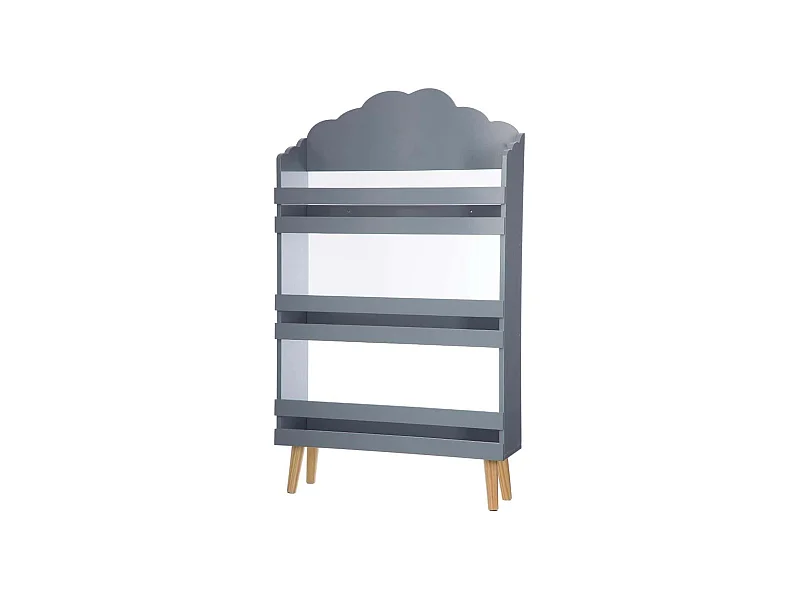 WELL HOME - Bibliothèque enfant 3 étagères gris