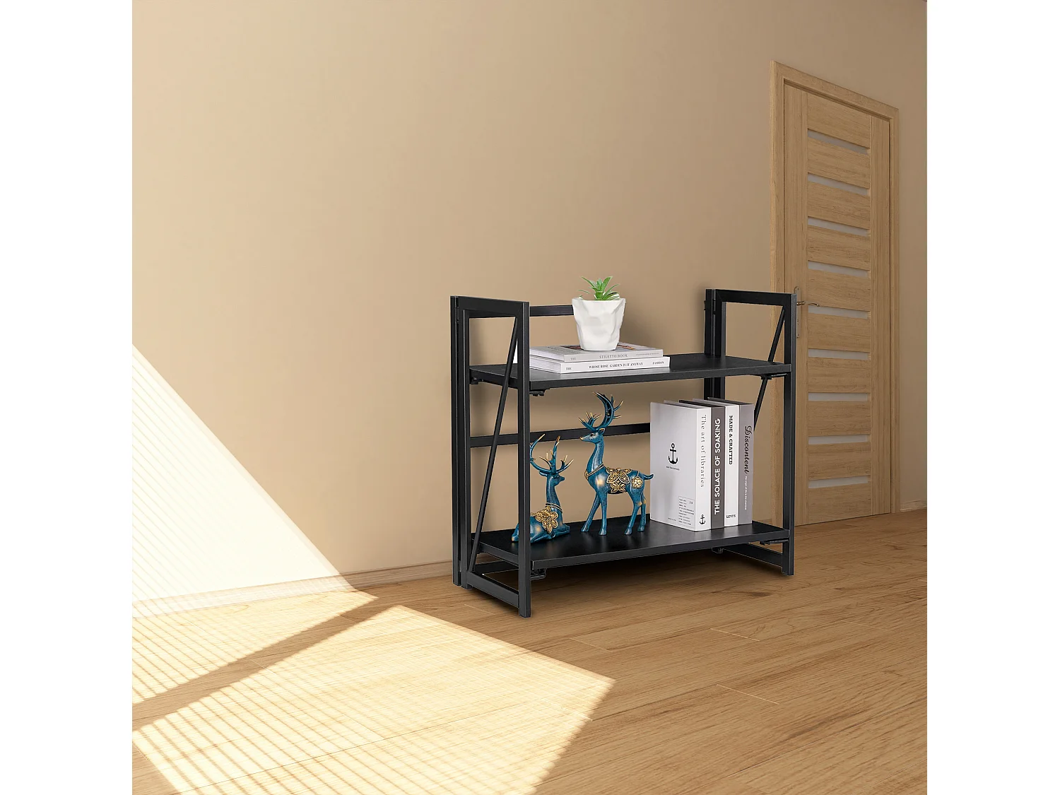 Étagère en métal Well Home noire 60x30x55cm