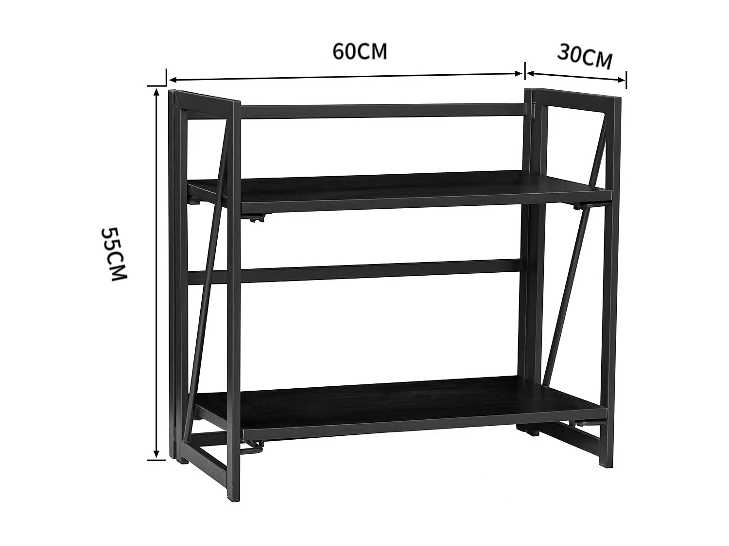 Étagère en métal Well Home noire 60x30x55cm