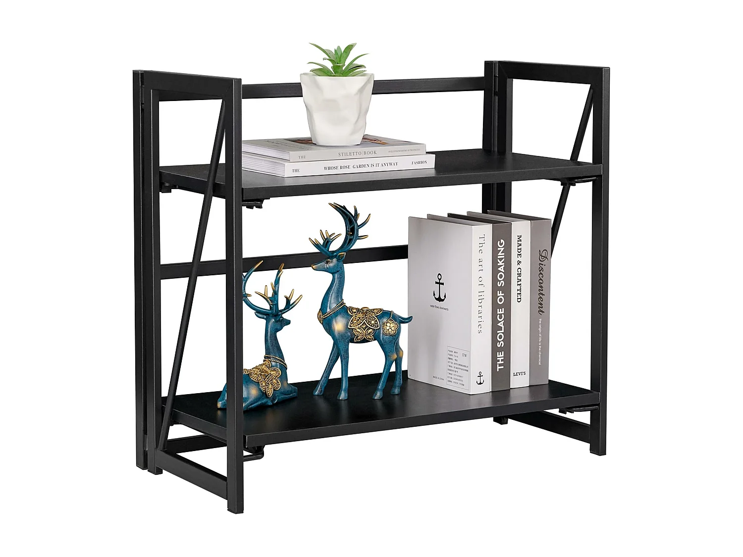 Étagère en métal Well Home noire 60x30x55cm