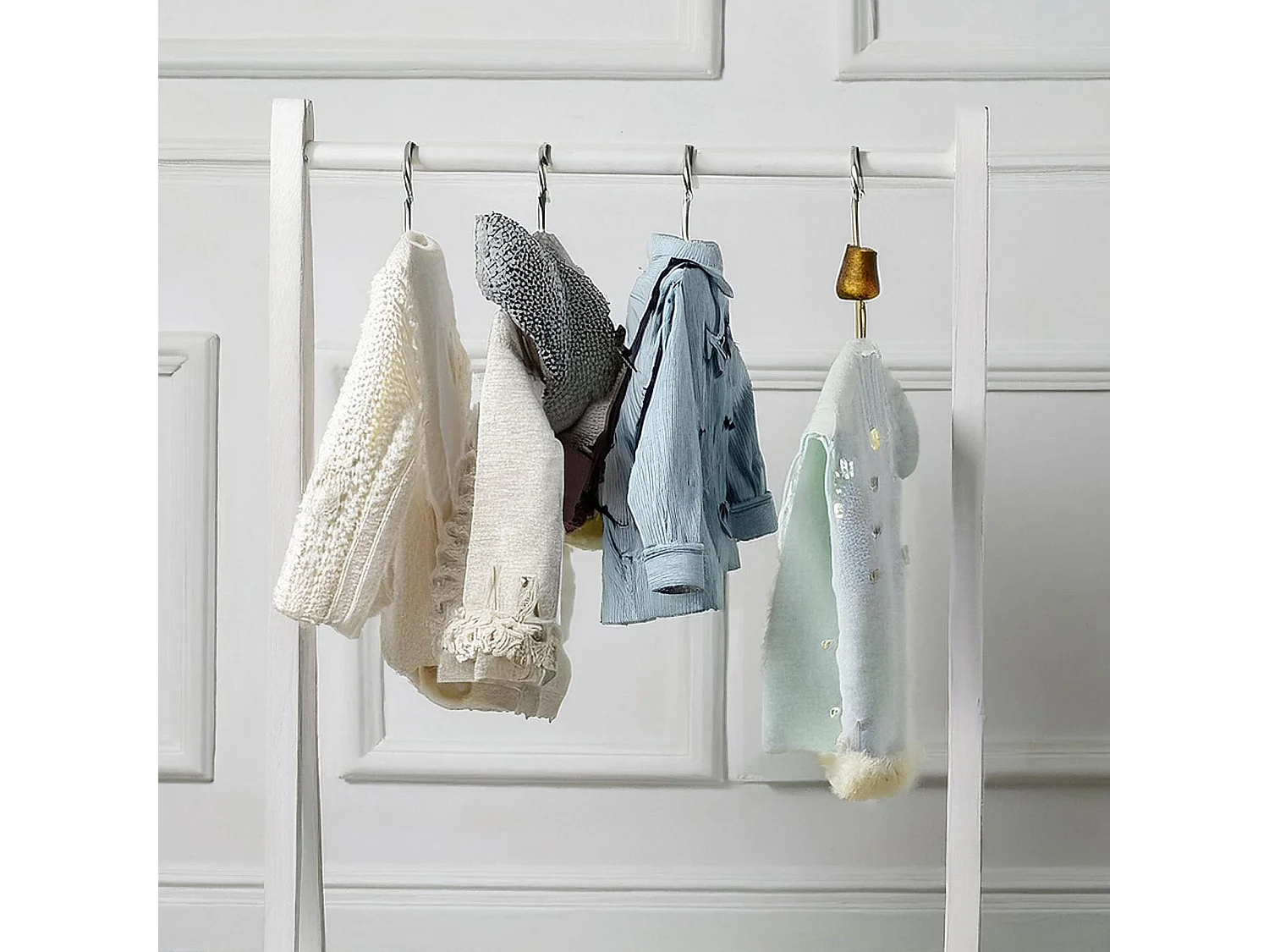 WELL HOME - Porte-manteau enfant en bois blanc