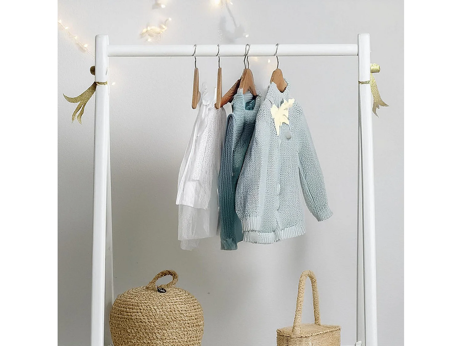 WELL HOME - Porte-manteau enfant en bois blanc