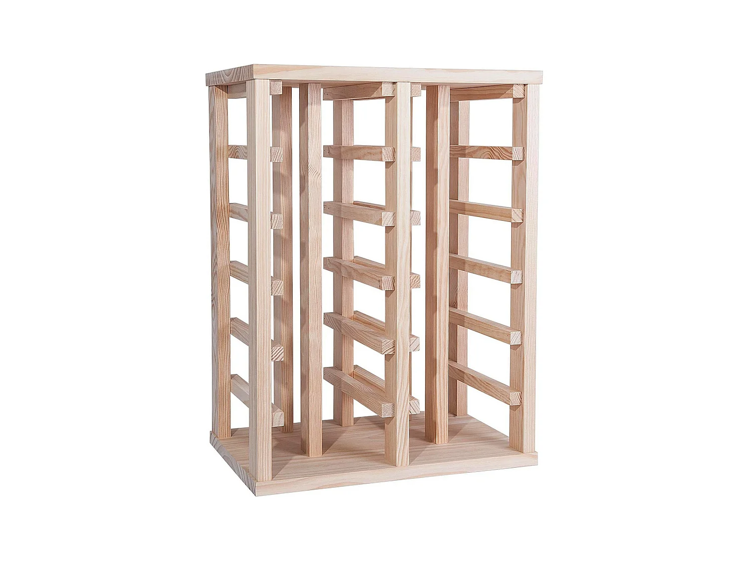 WELL HOME - Casier à bouteilles en bois de pin 24 étagères NON VERNI