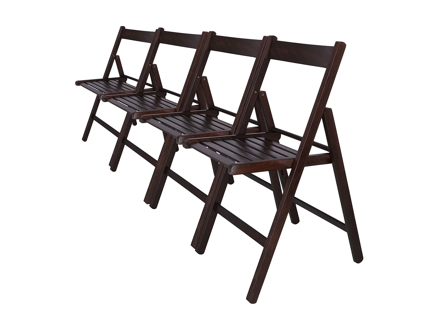 WELL HOME FURNITURE & DECORATION - Pack 4 Chaises BAS en hêtre finition wengé