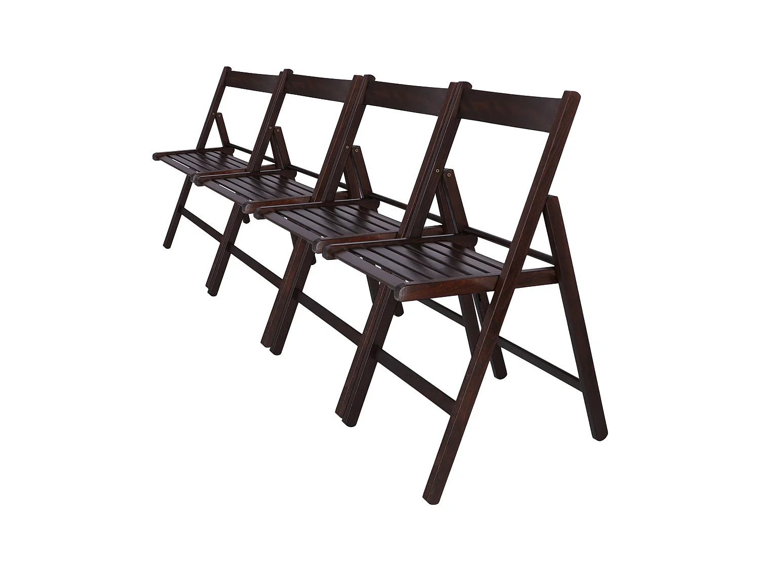 WELL HOME FURNITURE & DECORATION - Pack 4 Chaises BAS en hêtre finition wengé
