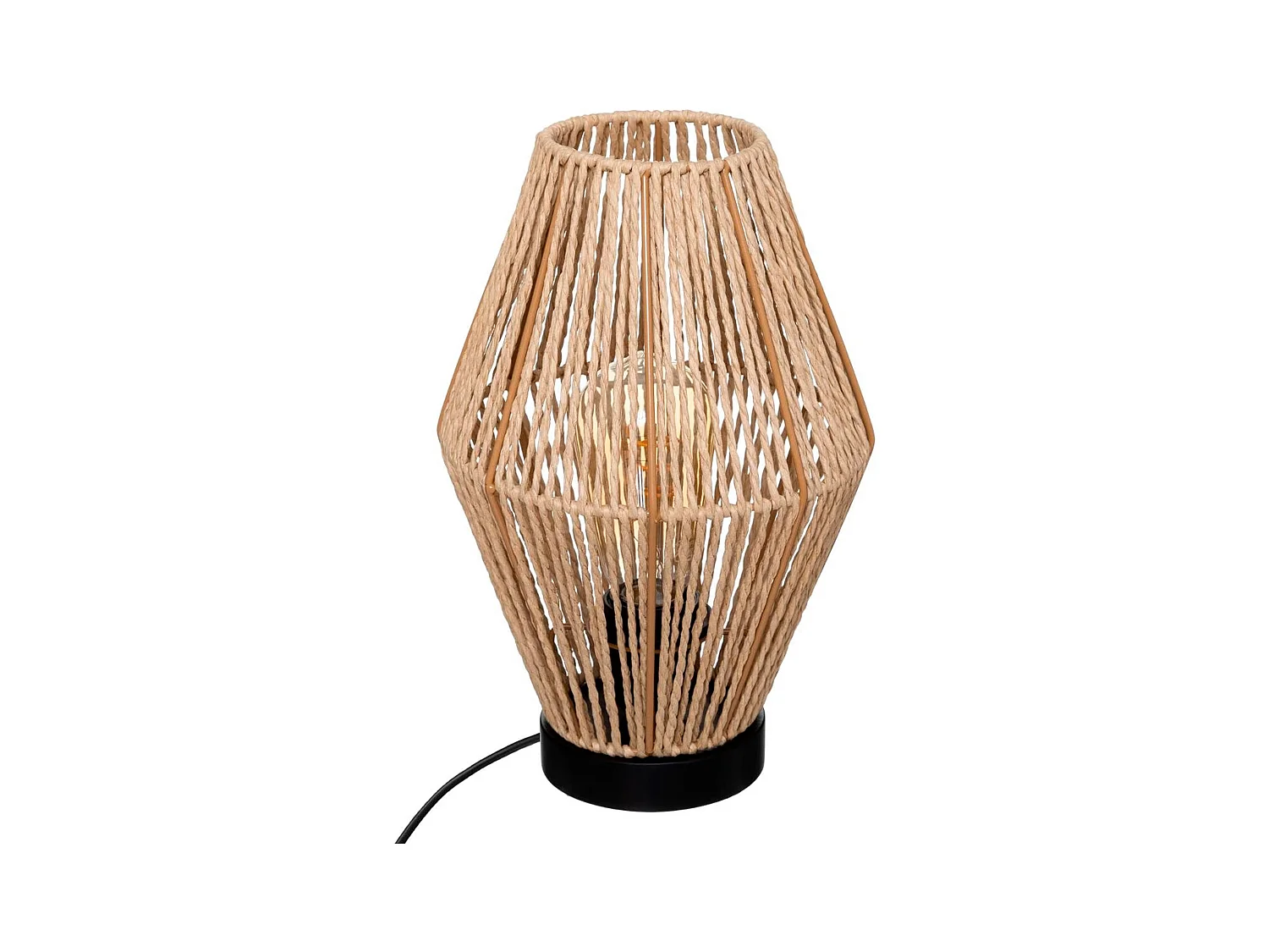 WELL HOME - Lampe de table 'Aissa Nature' structure métal H.32